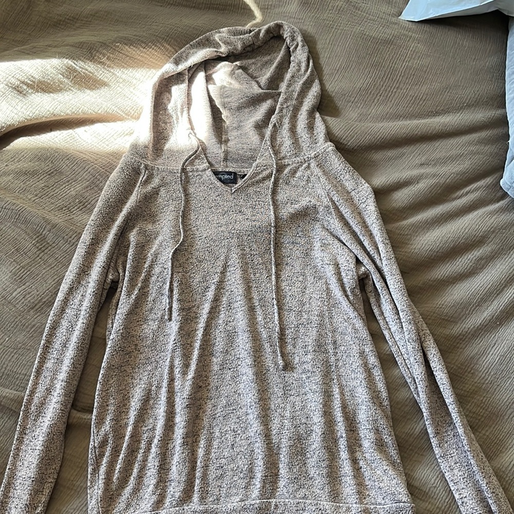Hooded long sleeve top